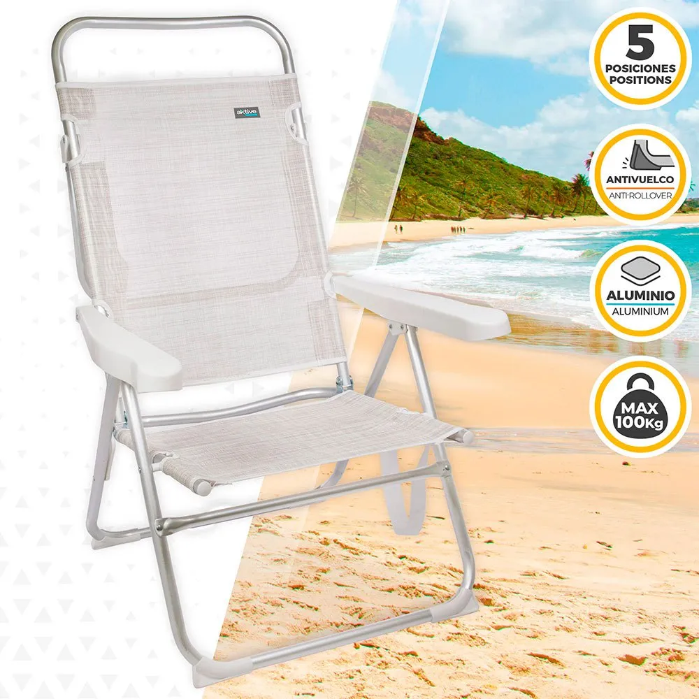 Aktive Beach Aluminum Multi Position Folding Chair 4 Aktive Beach Aluminum Multi Position Folding Chair - Image 2