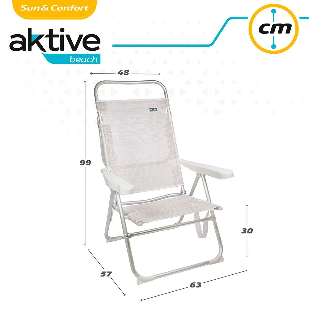 Aktive Beach Aluminum Multi Position Folding Chair 8 Aktive Beach Aluminum Multi Position Folding Chair - Image 6