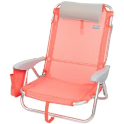 Aktive Beach Multi Position Folding Beach Chair With Cushion