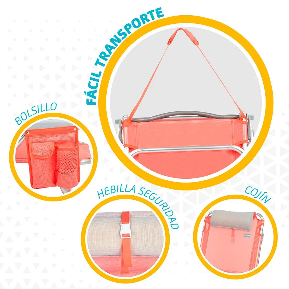 Aktive Beach Multi Position Folding Beach Chair With Cushion 6 Aktive Beach Multi Position Folding Beach Chair With Cushion - Image 4