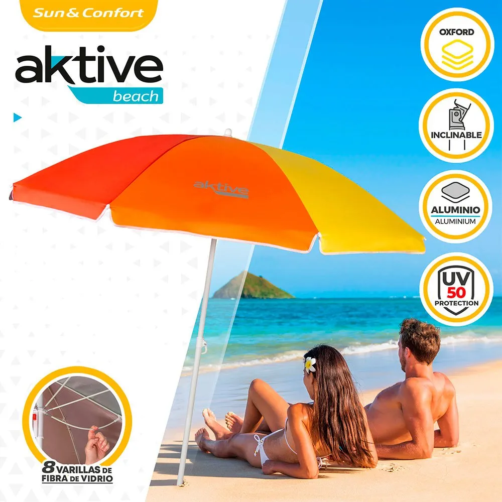 Aktive Beach Windproof Umbrella 180cm UV50 Protection 4 Aktive Beach Windproof Umbrella 180cm UV50 Protection - Image 2