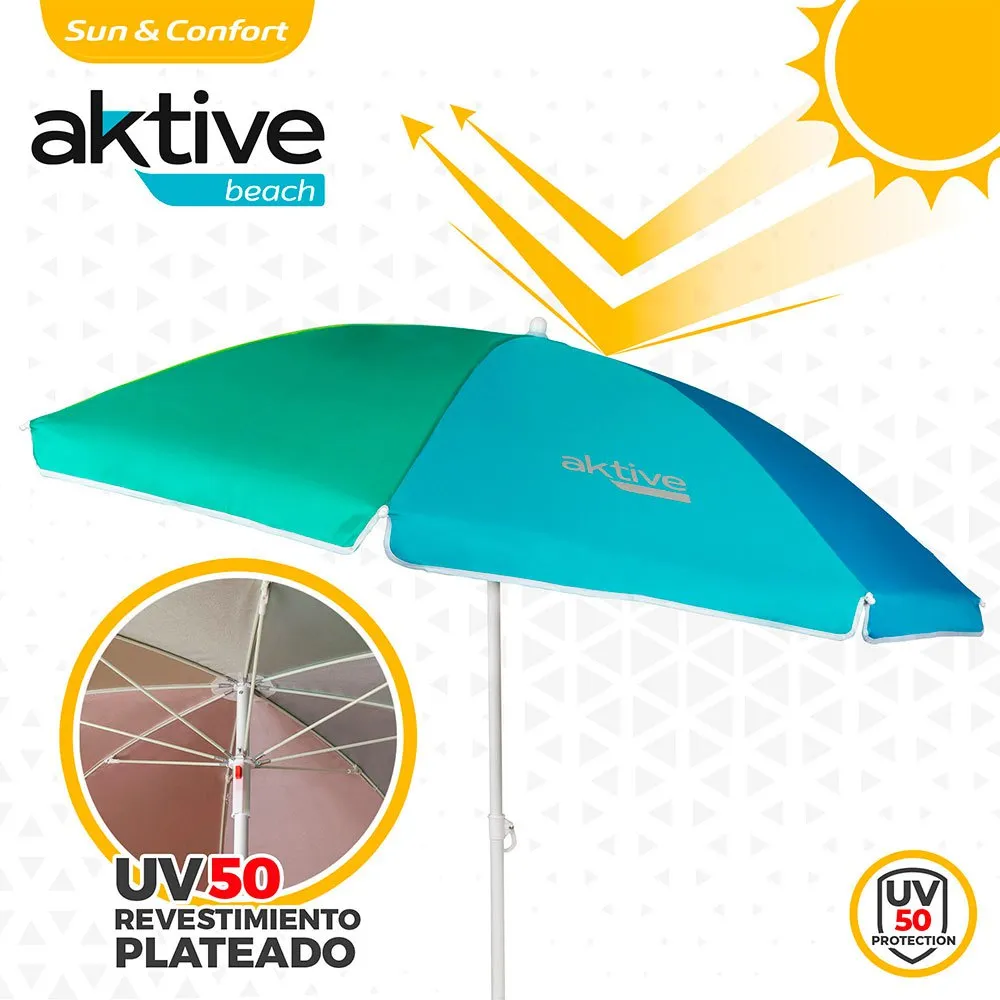Aktive Beach Windproof Umbrella 180cm UV50 Protection 5 Aktive Beach Windproof Umbrella 180cm UV50 Protection - Image 3