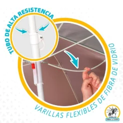 Aktive Beach Windproof Umbrella 180cm UV50 Protection 12 Aktive Beach Windproof Umbrella 180cm UV50 Protection -CRESI Dive Shop aktive beach windproof umbrella 180cm uv50 protection 3