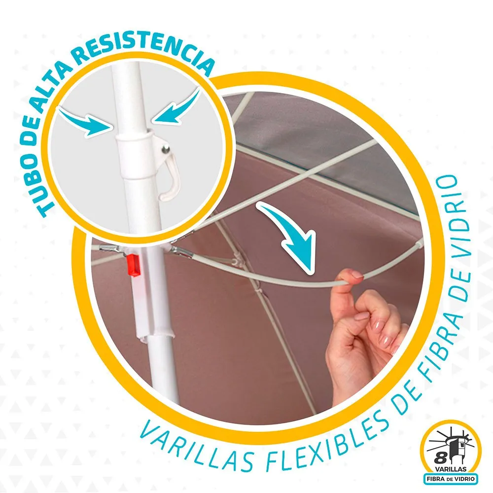 Aktive Beach Windproof Umbrella 180cm UV50 Protection 6 Aktive Beach Windproof Umbrella 180cm UV50 Protection - Image 4