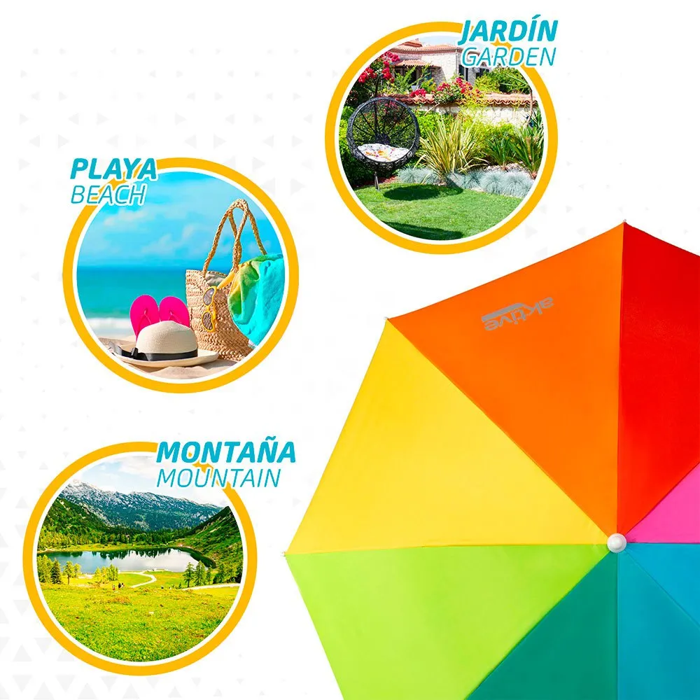 Aktive Beach Windproof Umbrella 180cm UV50 Protection 8 Aktive Beach Windproof Umbrella 180cm UV50 Protection - Image 6