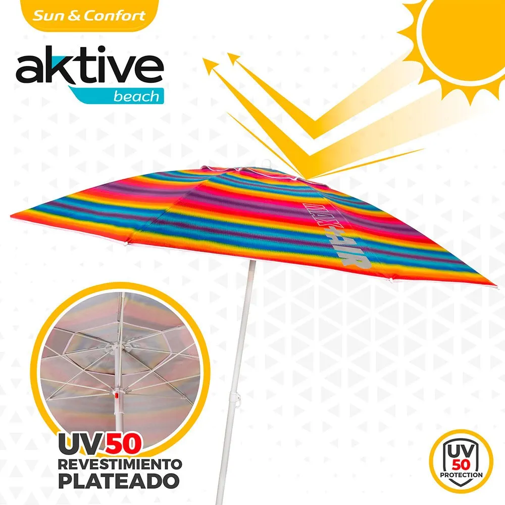 Aktive Beach Windproof Umbrella 220cm UV50 Protection 6 Aktive Beach Windproof Umbrella 220cm UV50 Protection - Image 4