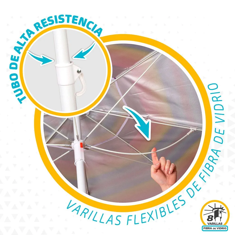 Aktive Beach Windproof Umbrella 220cm UV50 Protection 7 Aktive Beach Windproof Umbrella 220cm UV50 Protection - Image 5