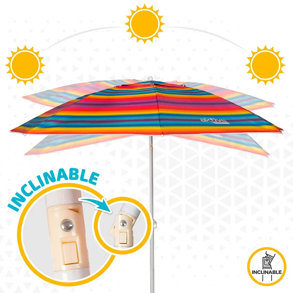 Aktive Beach Windproof Umbrella 220cm UV50 Protection 8 Aktive Beach Windproof Umbrella 220cm UV50 Protection - Image 6