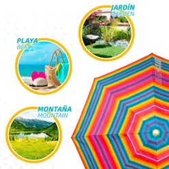 Aktive Beach Windproof Umbrella 220cm UV50 Protection 16 Aktive Beach Windproof Umbrella 220cm UV50 Protection -CRESI Dive Shop aktive beach windproof umbrella 220cm uv50 protection 6