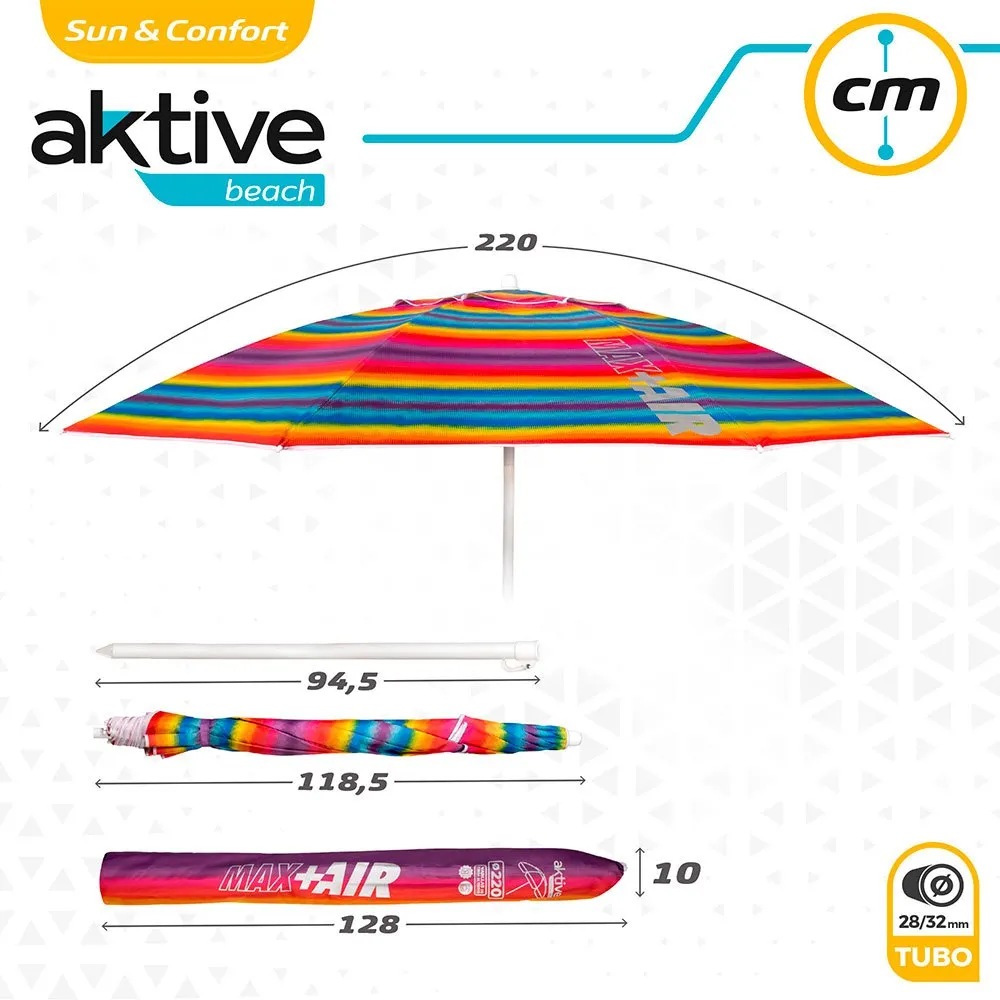 Aktive Beach Windproof Umbrella 220cm UV50 Protection 10 Aktive Beach Windproof Umbrella 220cm UV50 Protection - Image 8