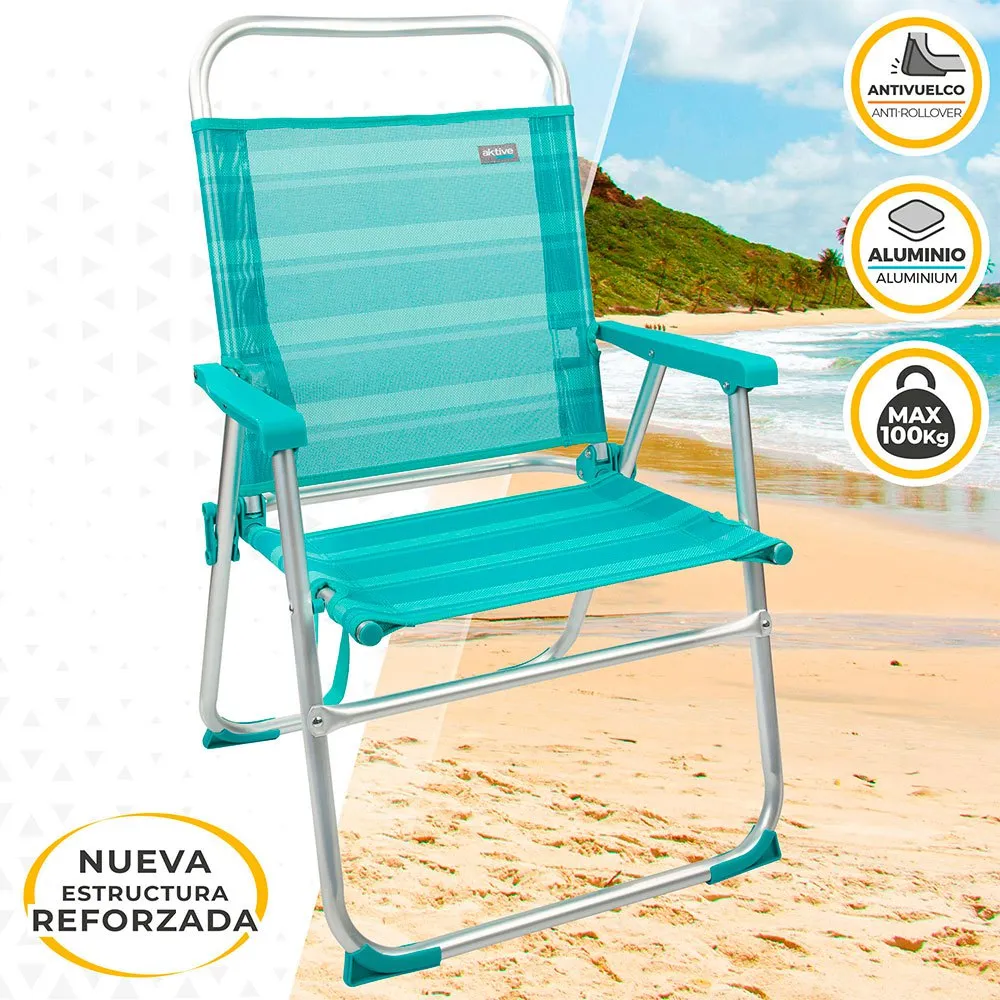 Aktive Fixed Folding Chair Aluminium 56x50x88 Cm 4 Aktive Fixed Folding Chair Aluminium 56x50x88 Cm - Image 2