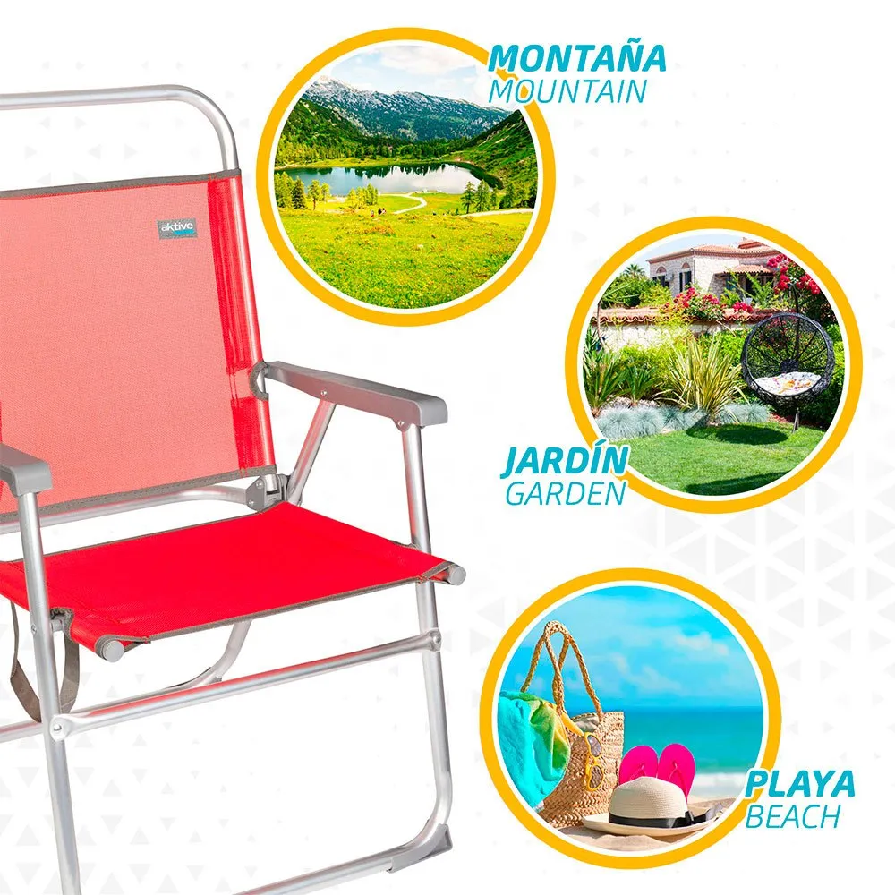 Aktive Fixed Folding Chair Aluminium 56x50x88 Cm 7 Aktive Fixed Folding Chair Aluminium 56x50x88 Cm - Image 5