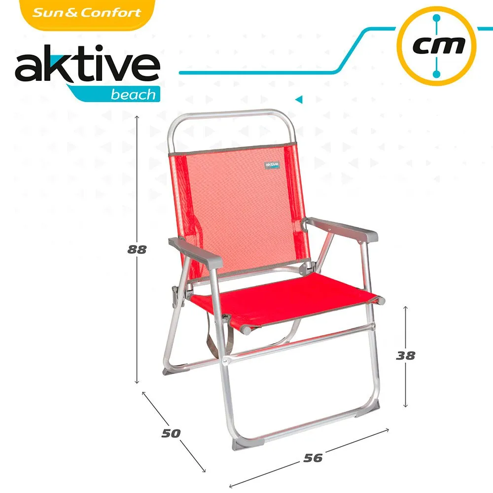 Aktive Fixed Folding Chair Aluminium 56x50x88 Cm 8 Aktive Fixed Folding Chair Aluminium 56x50x88 Cm - Image 6