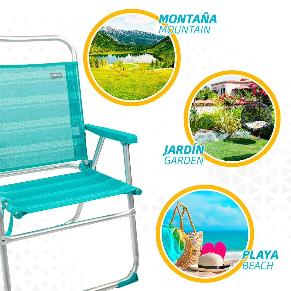 Aktive Fixed Folding Chair Aluminium 56x50x88 Cm 7 Aktive Fixed Folding Chair Aluminium 56x50x88 Cm - Image 5