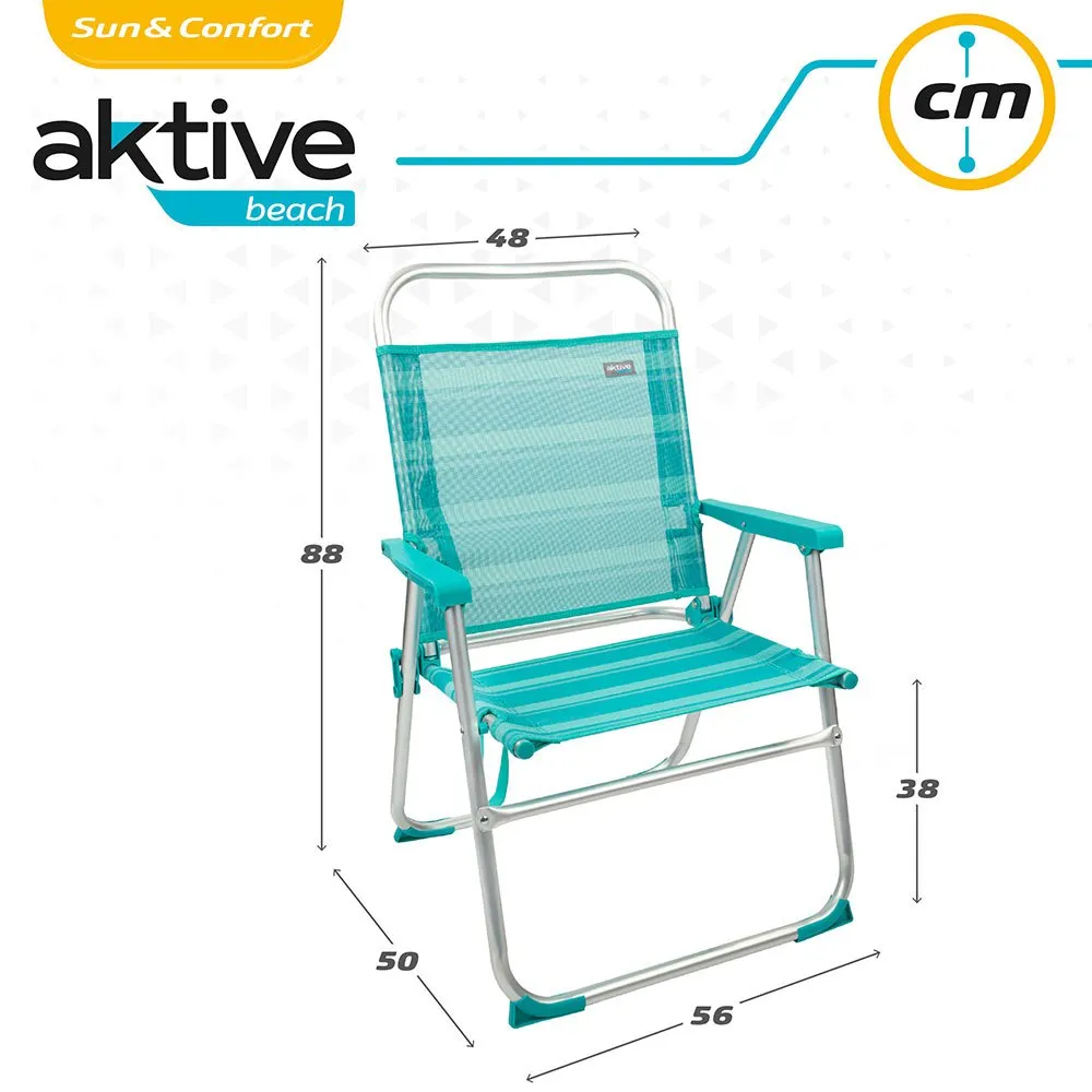 Aktive Fixed Folding Chair Aluminium 56x50x88 Cm 8 Aktive Fixed Folding Chair Aluminium 56x50x88 Cm - Image 6