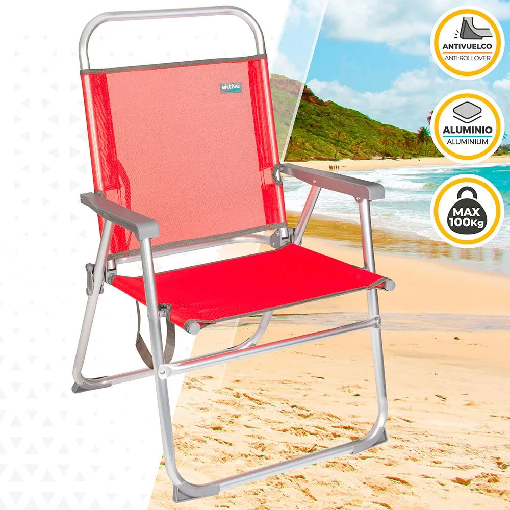 Aktive Fixed Folding Chair Aluminium 56x50x88 Cm 4 Aktive Fixed Folding Chair Aluminium 56x50x88 Cm - Image 2