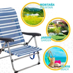 Aktive Folding Chair 5 Positions Low 61x50x85 Cm -CRESI Dive Shop aktive folding chair 5 positions low 61x50x85 cm 4