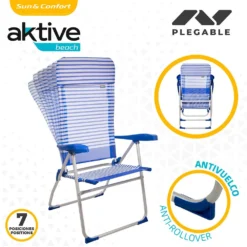 Aktive Folding Chair 7 Positions With Cushion 64x61x118 Cm -CRESI Dive Shop aktive folding chair 7 positions with cushion 64x61x118 cm 2