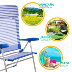 Aktive Folding Chair 7 Positions With Cushion 64x61x118 Cm -CRESI Dive Shop aktive folding chair 7 positions with cushion 64x61x118 cm 4