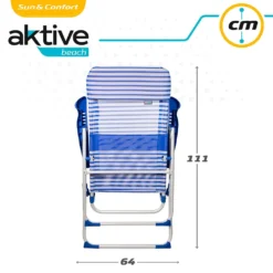 Aktive Folding Chair 7 Positions With Cushion 64x61x118 Cm -CRESI Dive Shop aktive folding chair 7 positions with cushion 64x61x118 cm 6