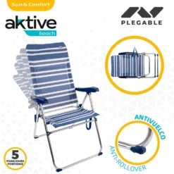 Aktive Folding Chair High Backrest 5 Positions 61x69x108 Cm -CRESI Dive Shop aktive folding chair high backrest 5 positions 61x69x108 cm 2