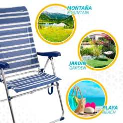 Aktive Folding Chair High Backrest 5 Positions 61x69x108 Cm -CRESI Dive Shop aktive folding chair high backrest 5 positions 61x69x108 cm 4