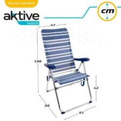 Aktive Folding Chair High Backrest 5 Positions 61x69x108 Cm -CRESI Dive Shop aktive folding chair high backrest 5 positions 61x69x108 cm 5
