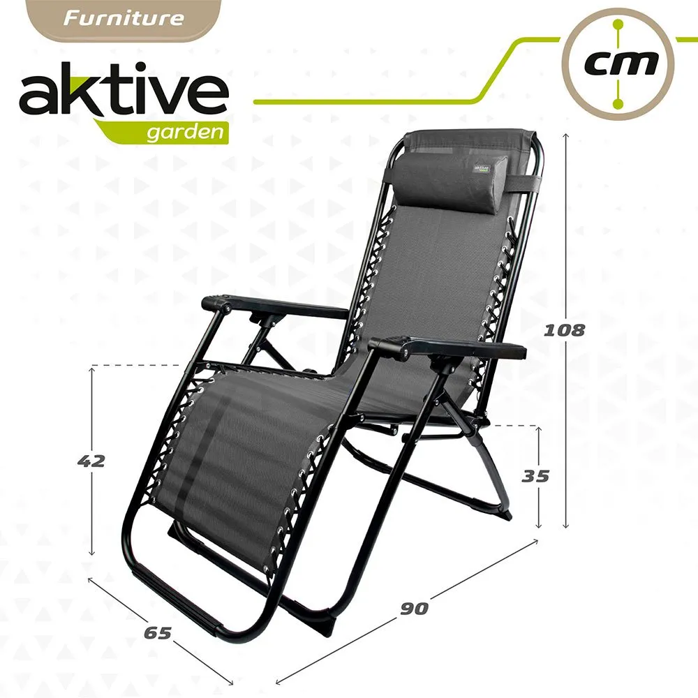 Aktive Reclining And Folding Zero Gravity Sunbed 65x108x160 Cm 8 Aktive Reclining And Folding Zero Gravity Sunbed 65x108x160 Cm - Image 6