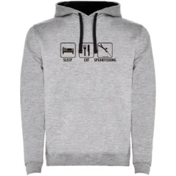 Sleep Eat And Sperfishing Two-Colour Hoodie