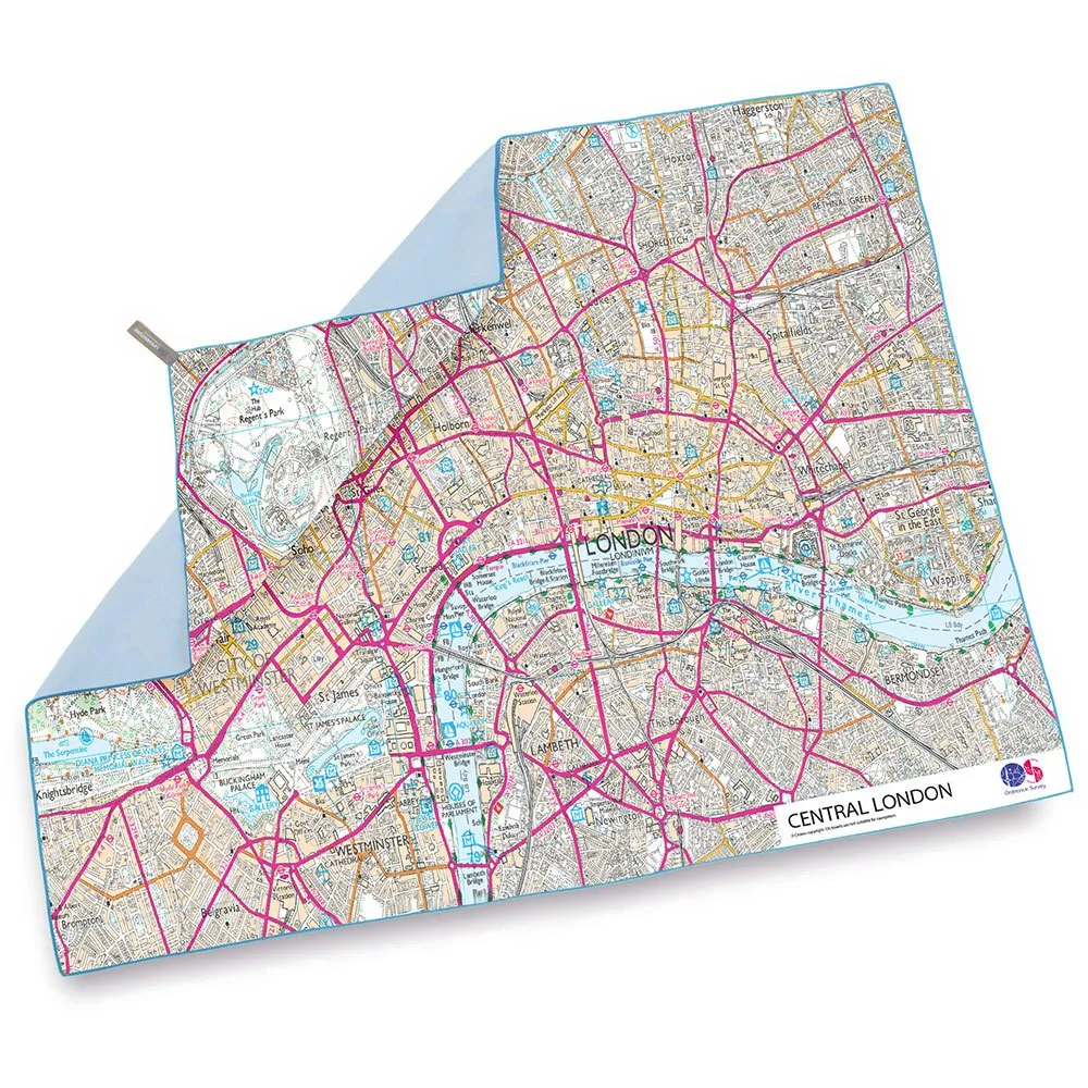 Lifeventure SoftFibre Ordnance Survey Map Towel 4 Lifeventure SoftFibre Ordnance Survey Map Towel - Image 2